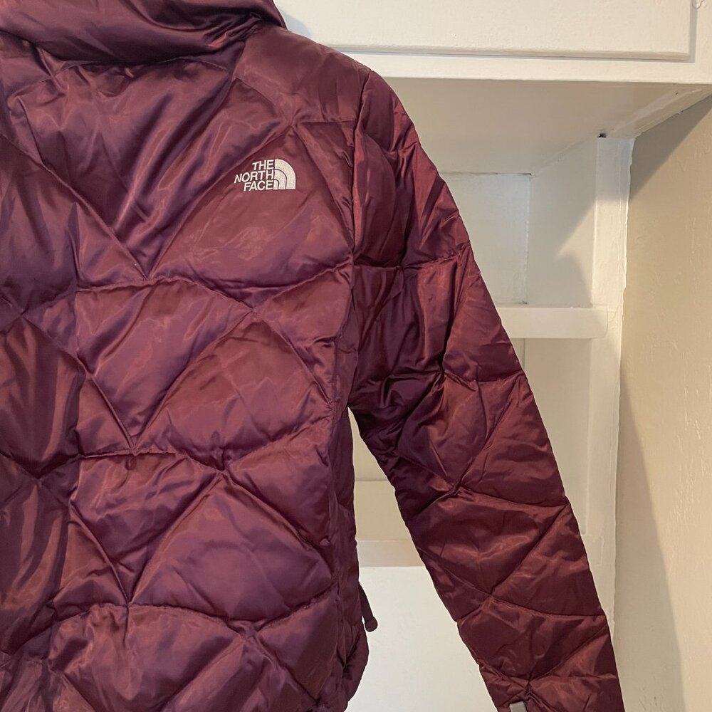 The North Face Burgundy 550 ALIS Full-Zip Goose Down Insulated Nylon Puffer Jack - Picture 8 of 13